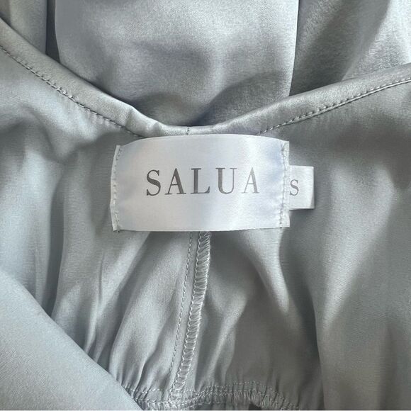 Salua Stardust Silver-Grey & Black Silk Mini Romper Lingerie - Picture 13 of 14